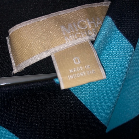 Michael Kors Light Blue Chevron Designer Dress - Picture 4 of 5